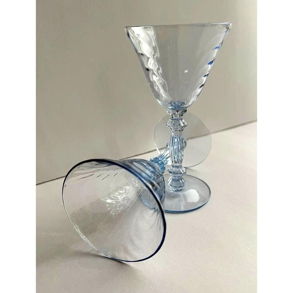 Vintage Cambridge Caprice‎ Moonlight Blue Cocktail Glasses | 3 oz Liquor Glasses
